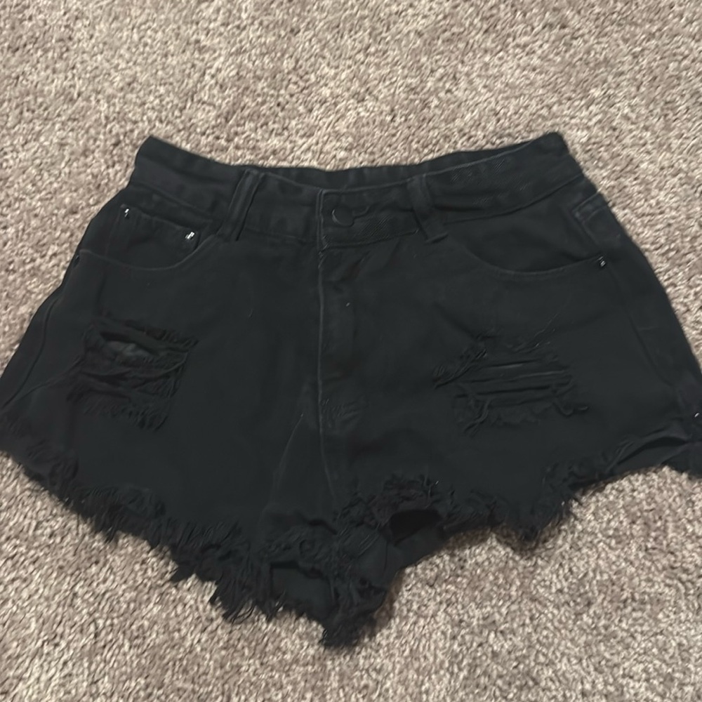 Black Jean Shorts